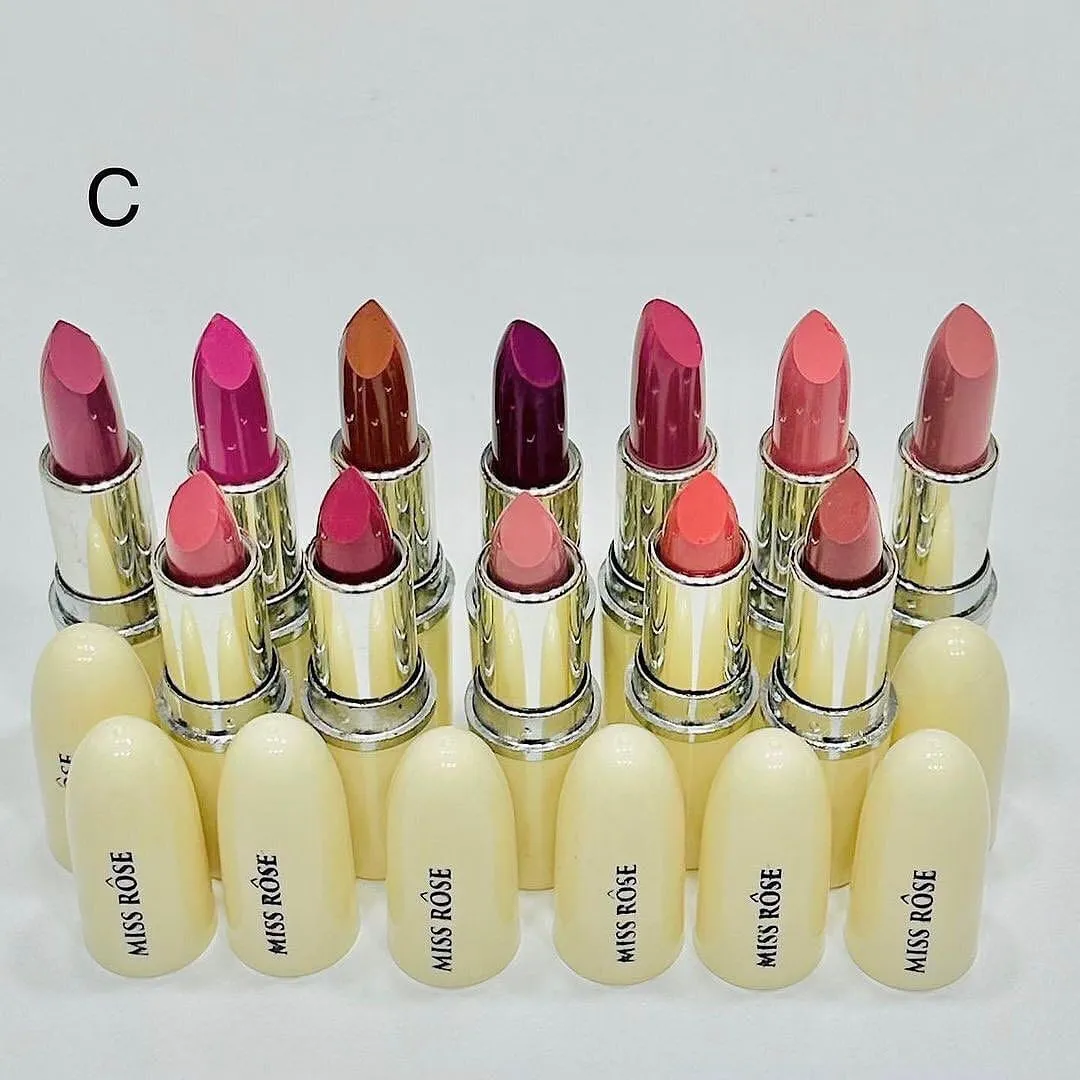 12pcs Miss Rose Matte Velvet Lipsticks Waterproof Long-lasting Lipsticks