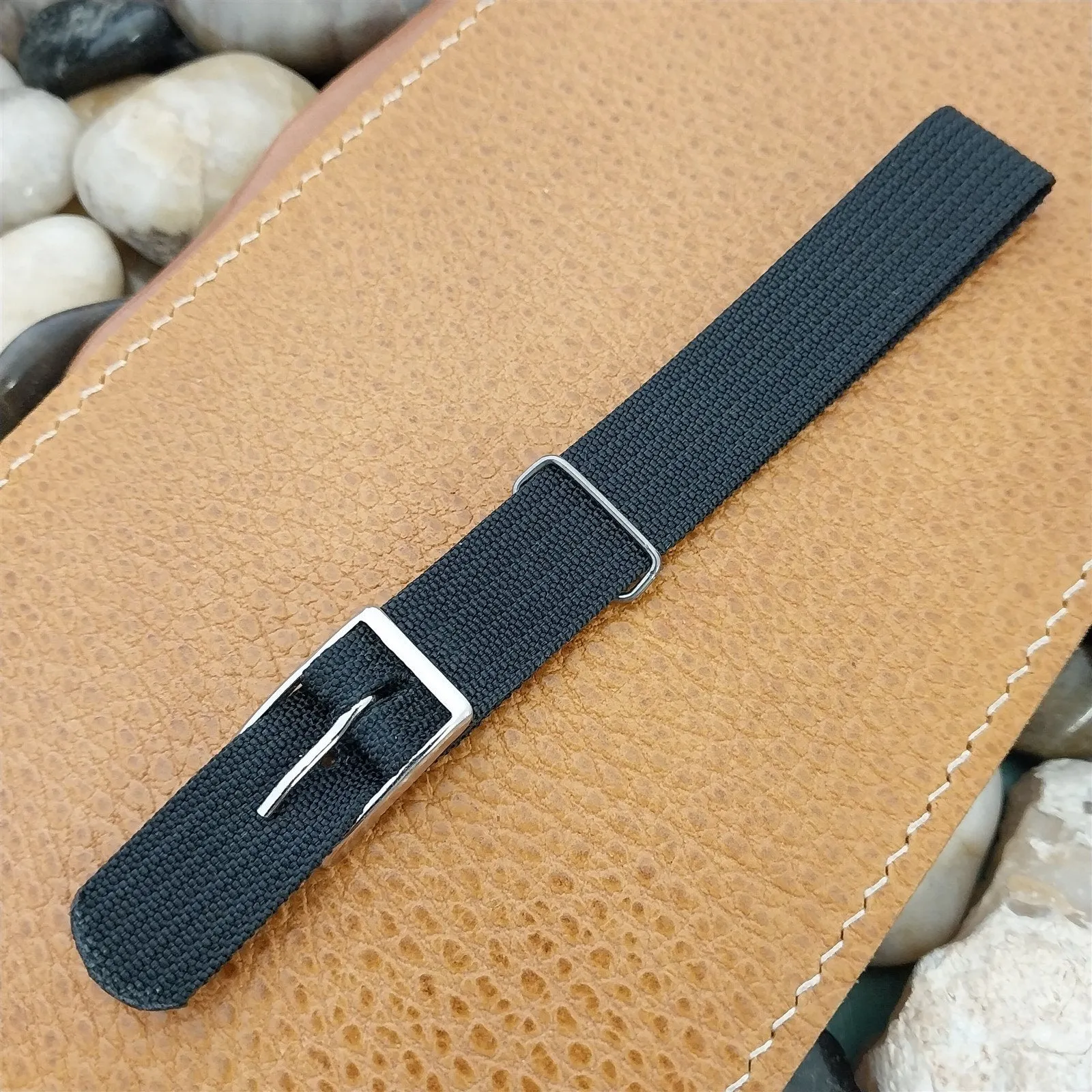 5/8" Black Nylon Slip-Through 1pc Military Surplus Unused nos Vintage Watch Band