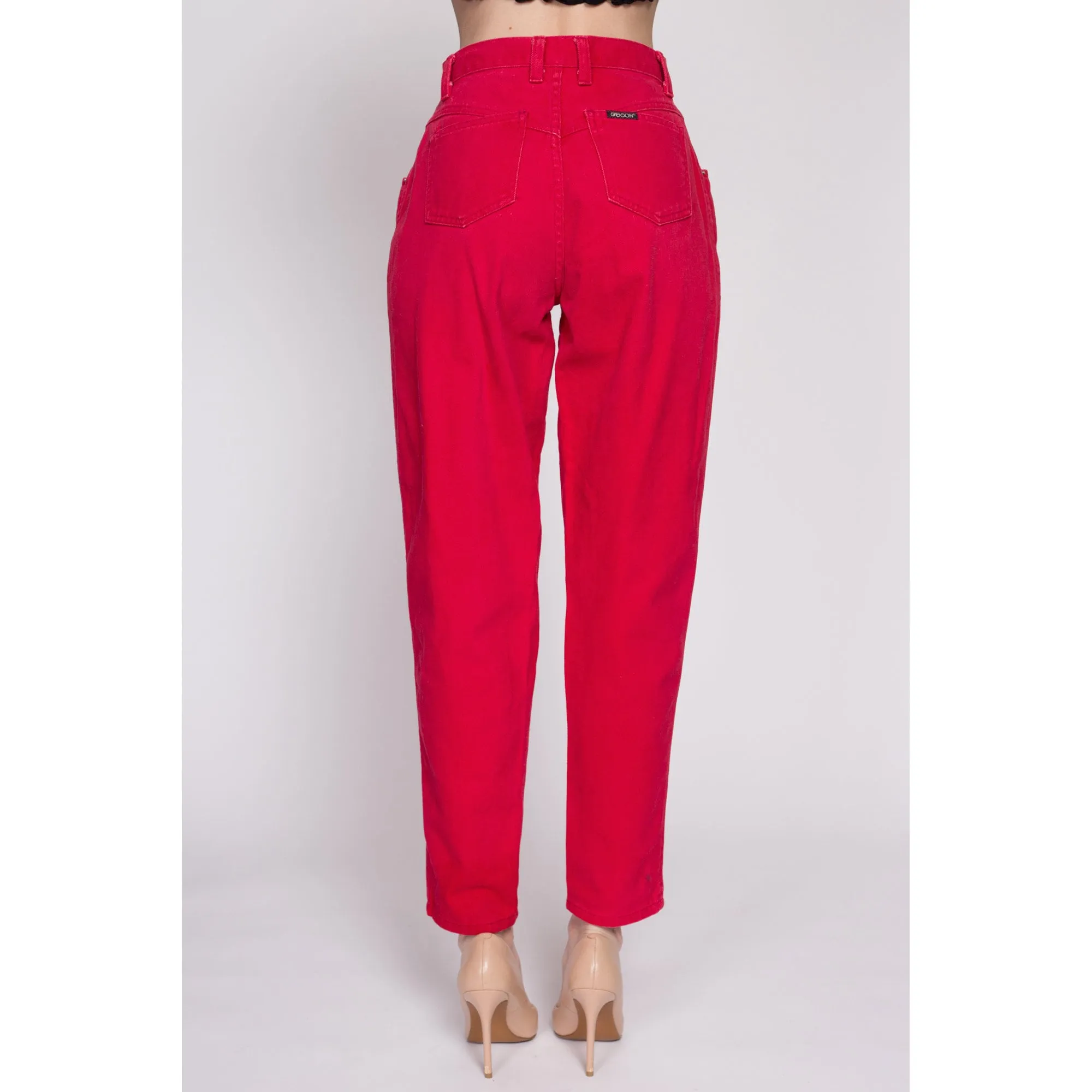 90s Sassoon Red High Waisted Jeans - Small, 26"