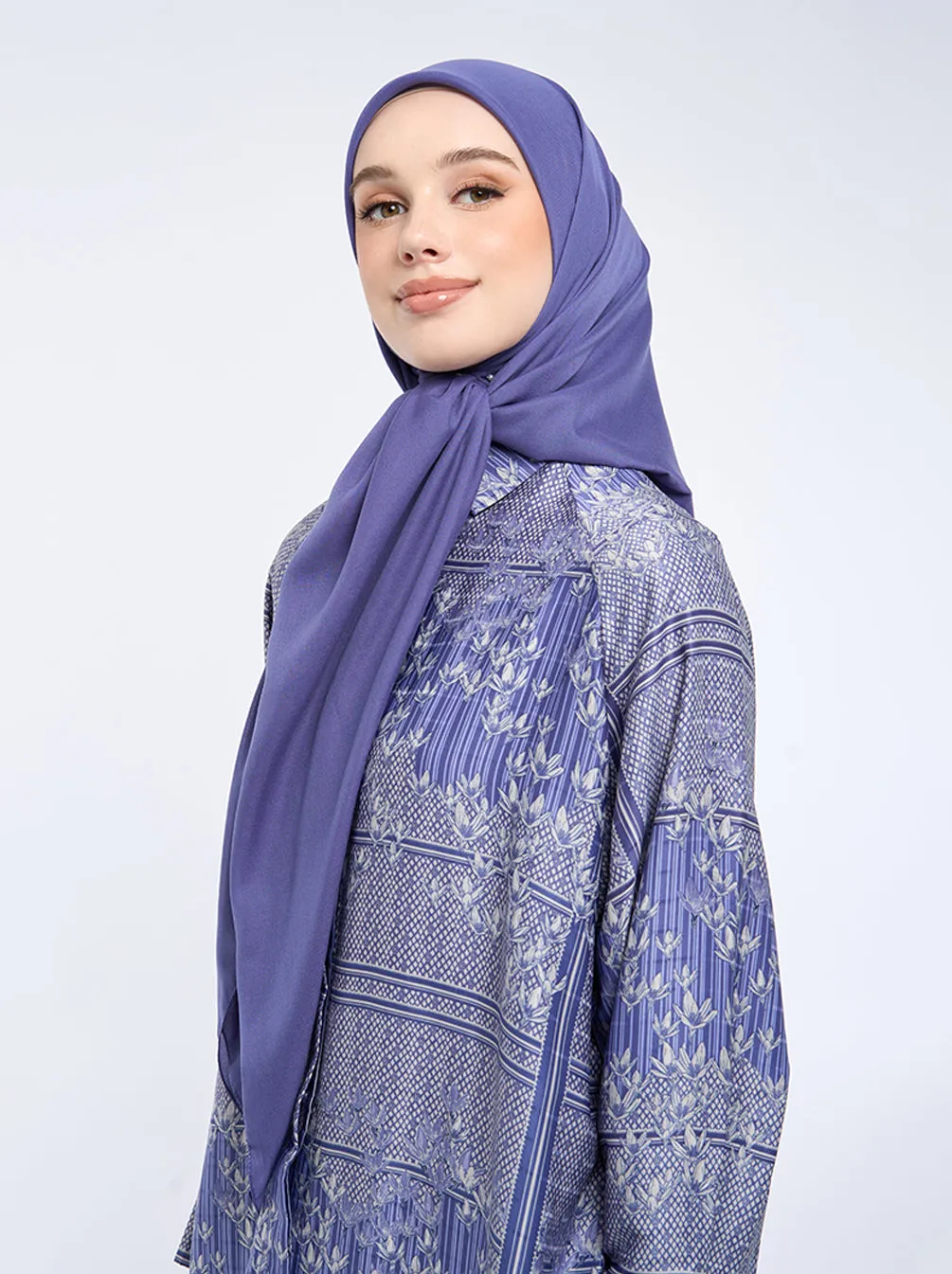 AIRY VOILE SCARF PLAIN BLUE INDIGO