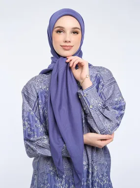 AIRY VOILE SCARF PLAIN BLUE INDIGO