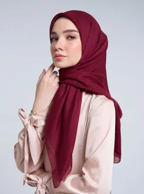 AIRY VOILE SCARF PLAIN RED PLUM