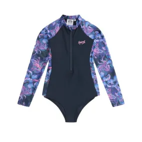 Animal Childrens/Kids Gala Leaves Long-Sleeved One Piece Swimsuit