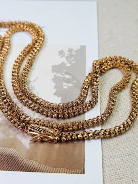 Antique 18K Yellow Gold Cannatille Long Chain Necklace 28" | Indulgems | Designs in Real Gold