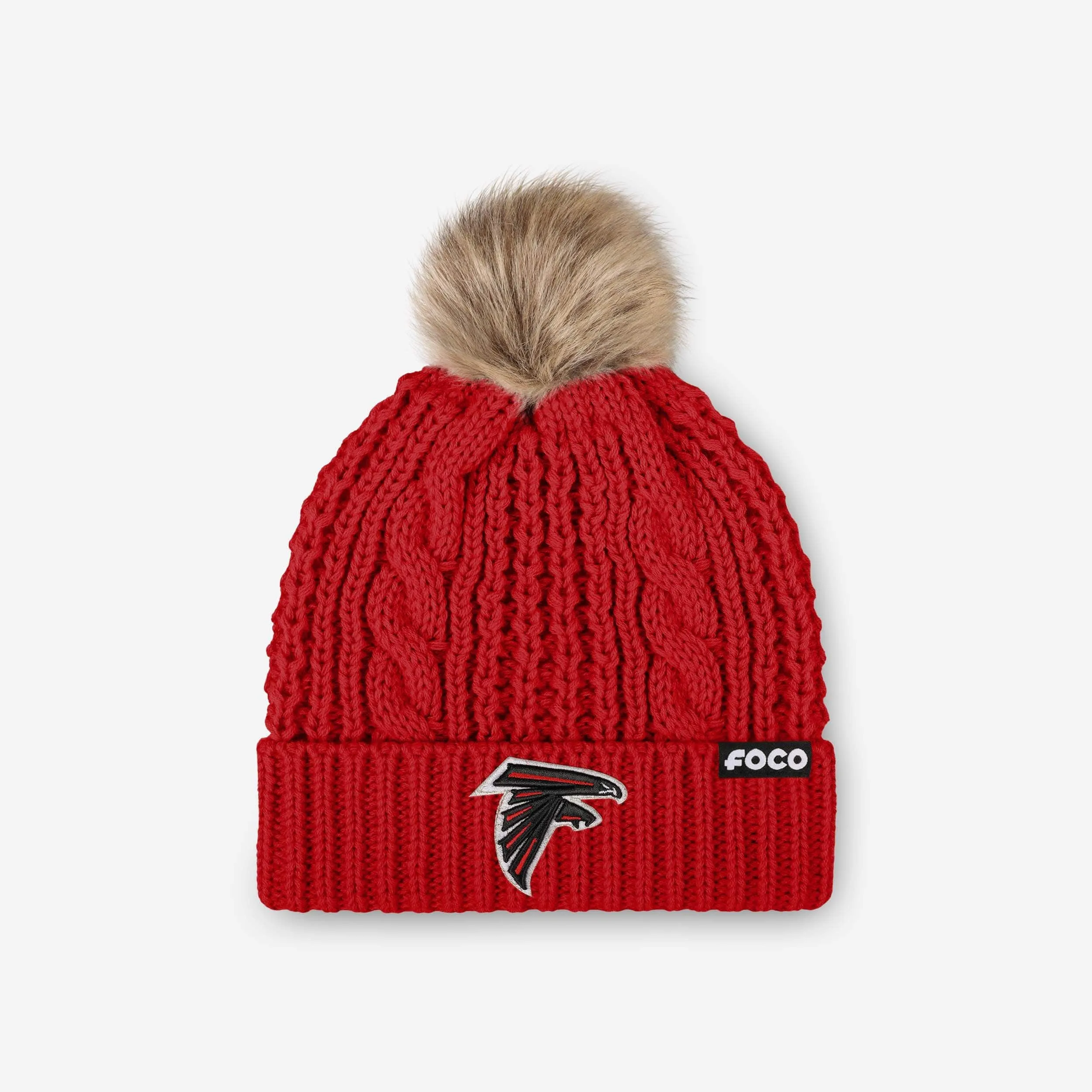 Atlanta Falcons Womens Faux Fur Pom Beanie