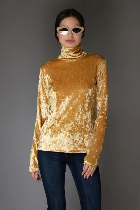 AW Velvet Turtleneck - Gold Long-Sleeve