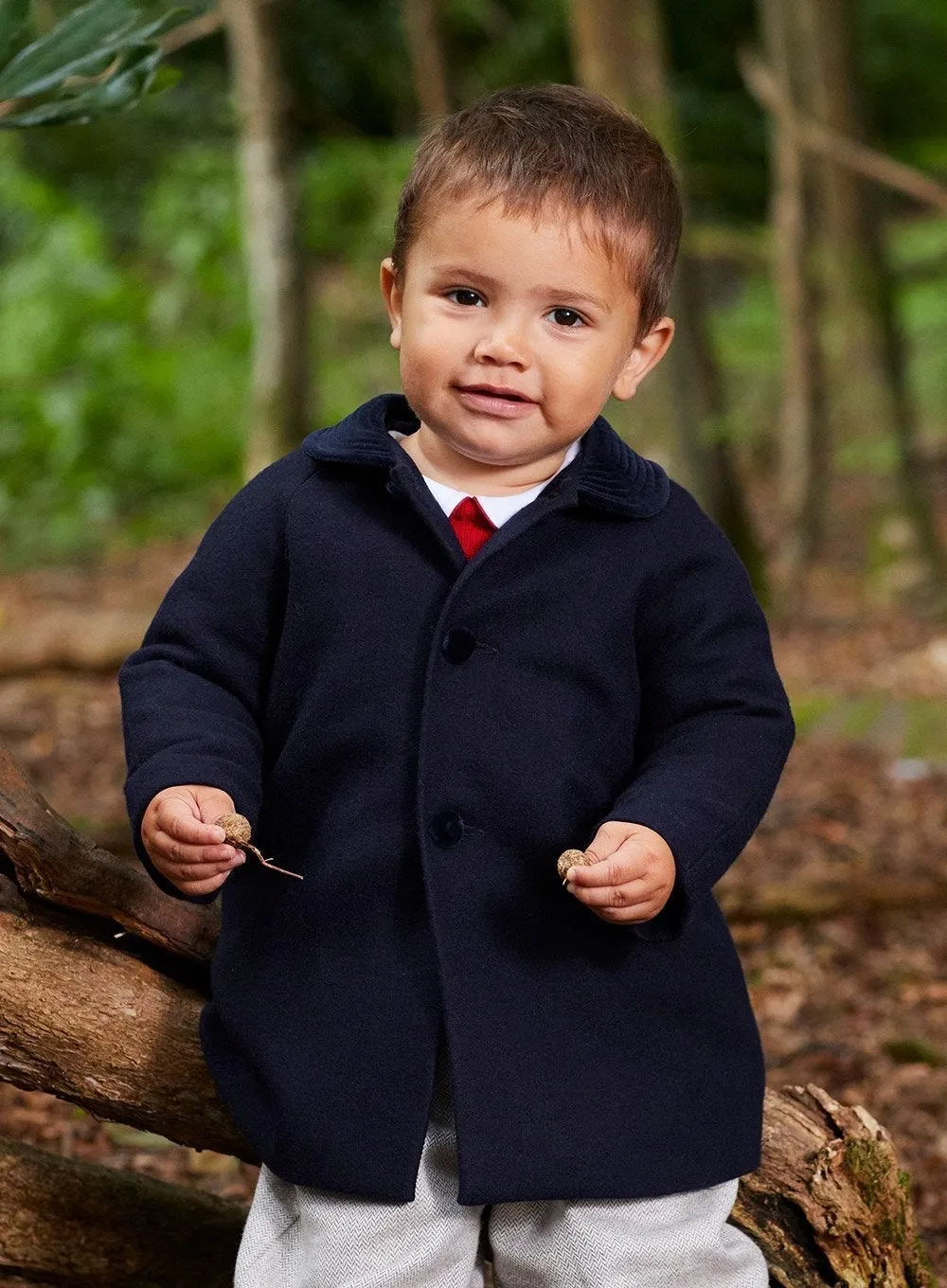 Baby Raglan Coat in Navy