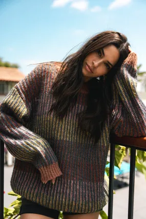 BILLIE STRIPE MOCKNECK OVERSIZED SWEATER