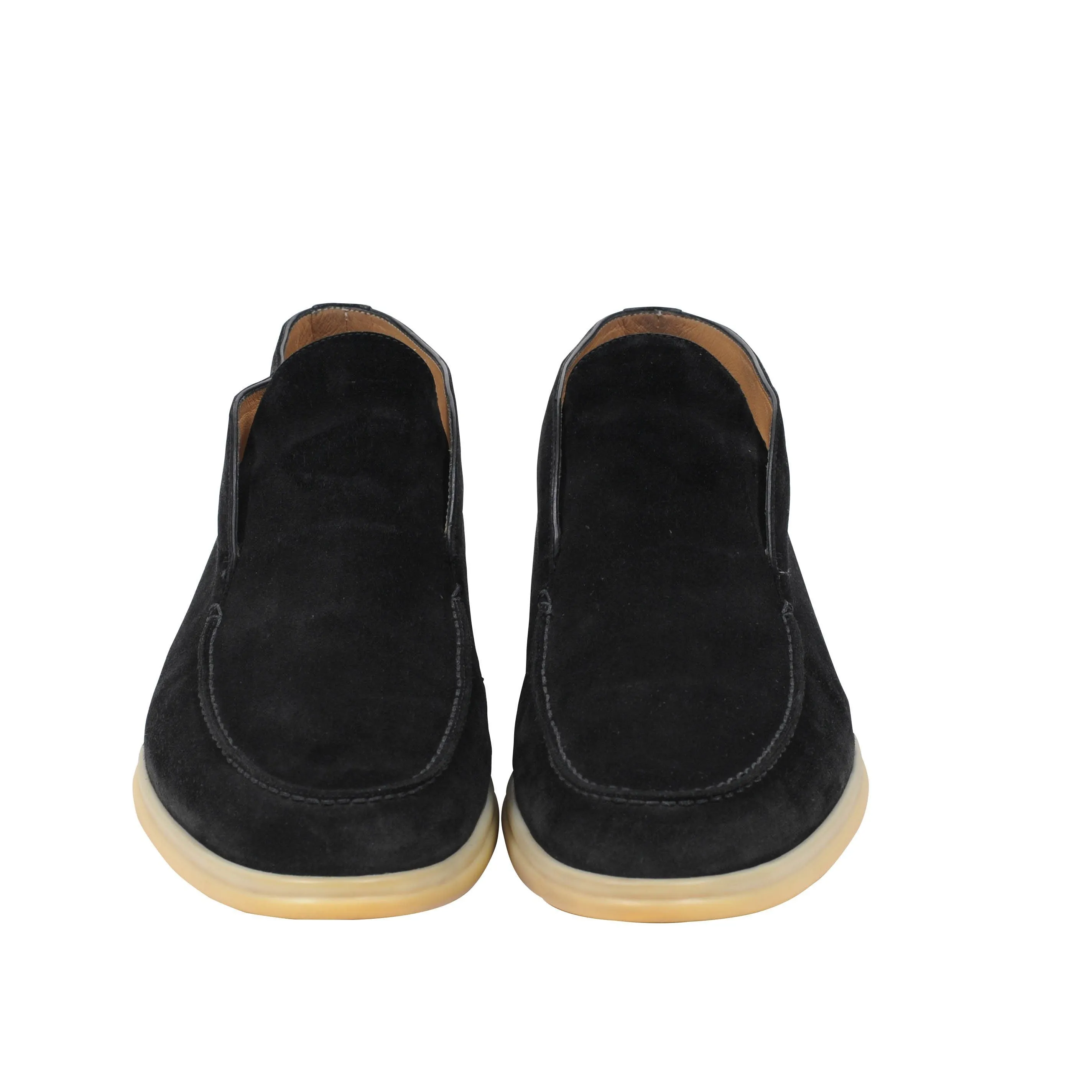 Black Suede Uomo Open Walk Mid Ankle Slip On's