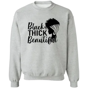 Black Thick Beautiful Ladies Crewneck Pullover Sweatshirt