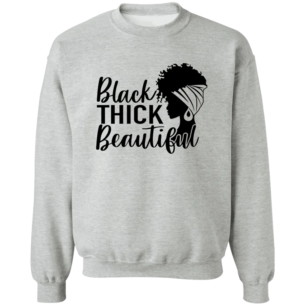 Black Thick Beautiful Ladies Crewneck Pullover Sweatshirt