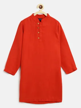 Boys Red Casual Long Shirt