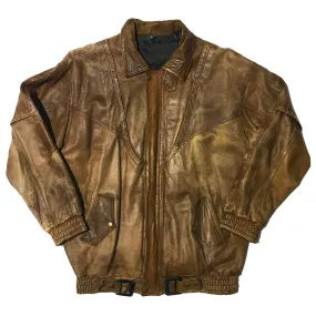 Brown Distressed Leather Jacket