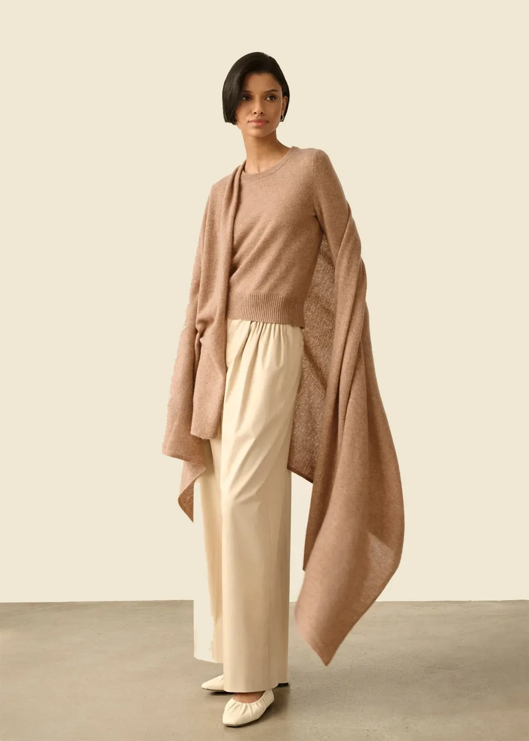 Cashmere Travel Wrap Camel