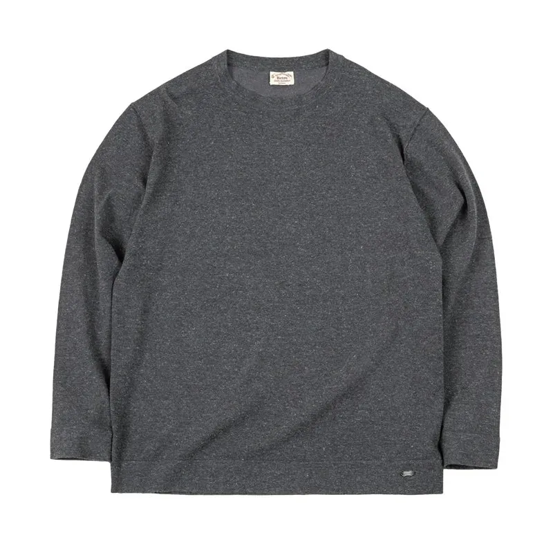 Casual Blended Knit Long Sleeve T-shirt for Men - Soft Comfy Crew Neck Undershirt