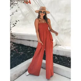 Casual Spaghetti Strap Jumpsuit Rompers