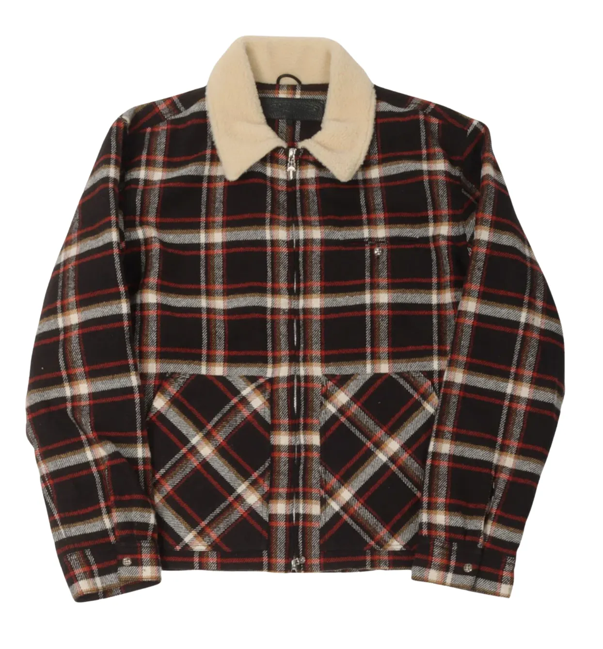 Chrome Hearts 'Black/Red' Shearling Flannel Jacket