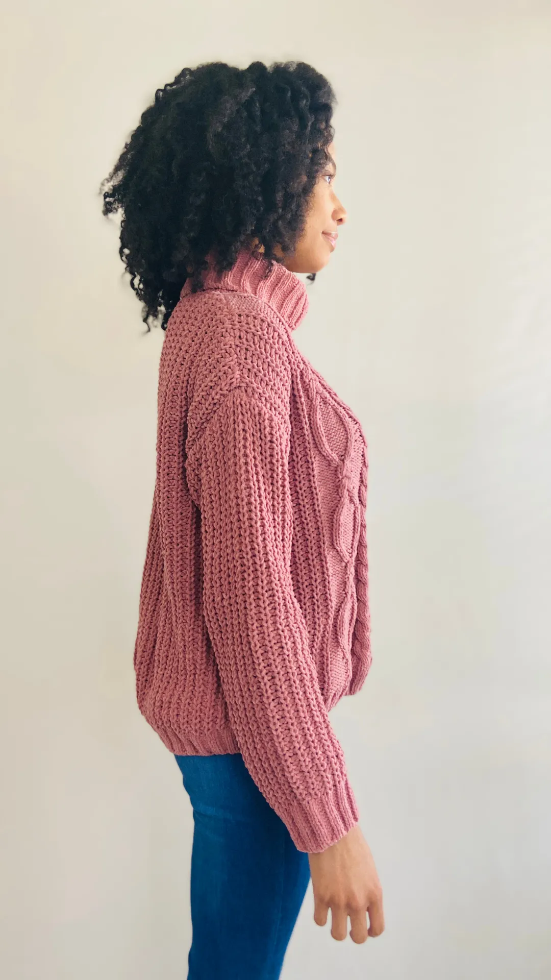 Chunky Knit Sweater (Mauve)