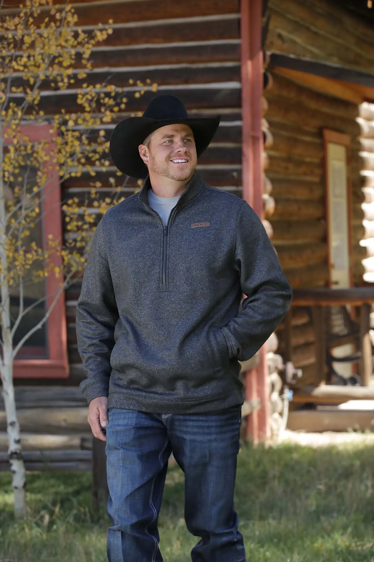 Cinch Men's Black 1/2 Zip Pullover