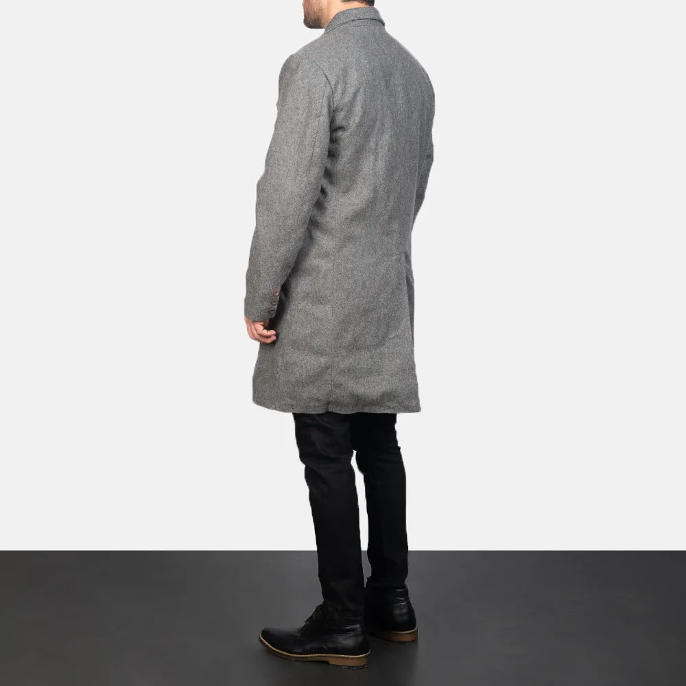 Claud Grey Wool Double Breasted Coat