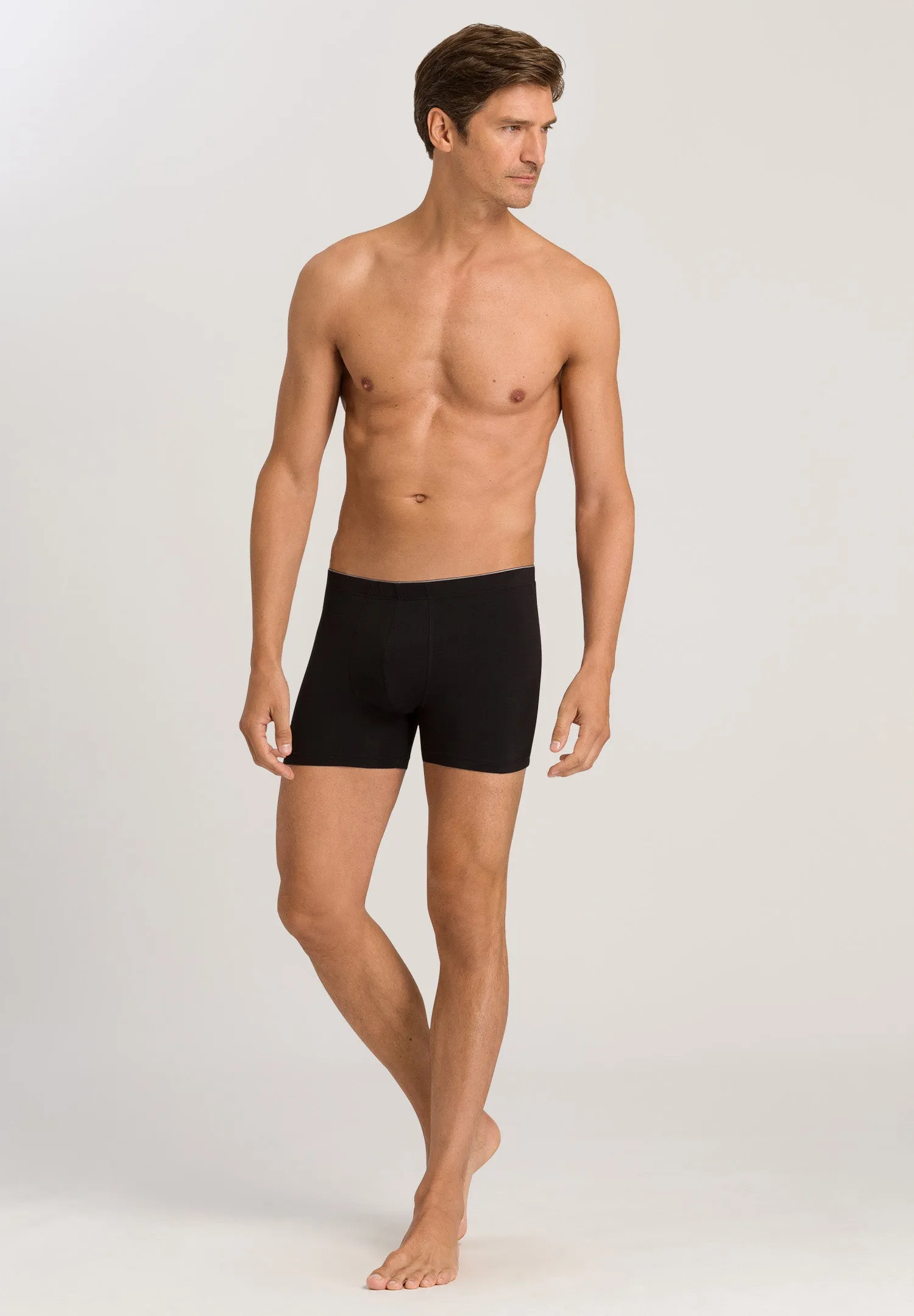 Cotton Superior Long Leg Boxer Brief | Black 73090-199