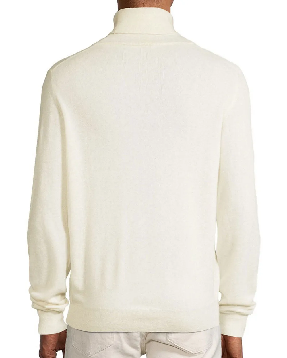 Cream Cashmere and Silk Turtleneck Sweater