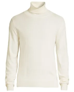 Cream Cashmere and Silk Turtleneck Sweater