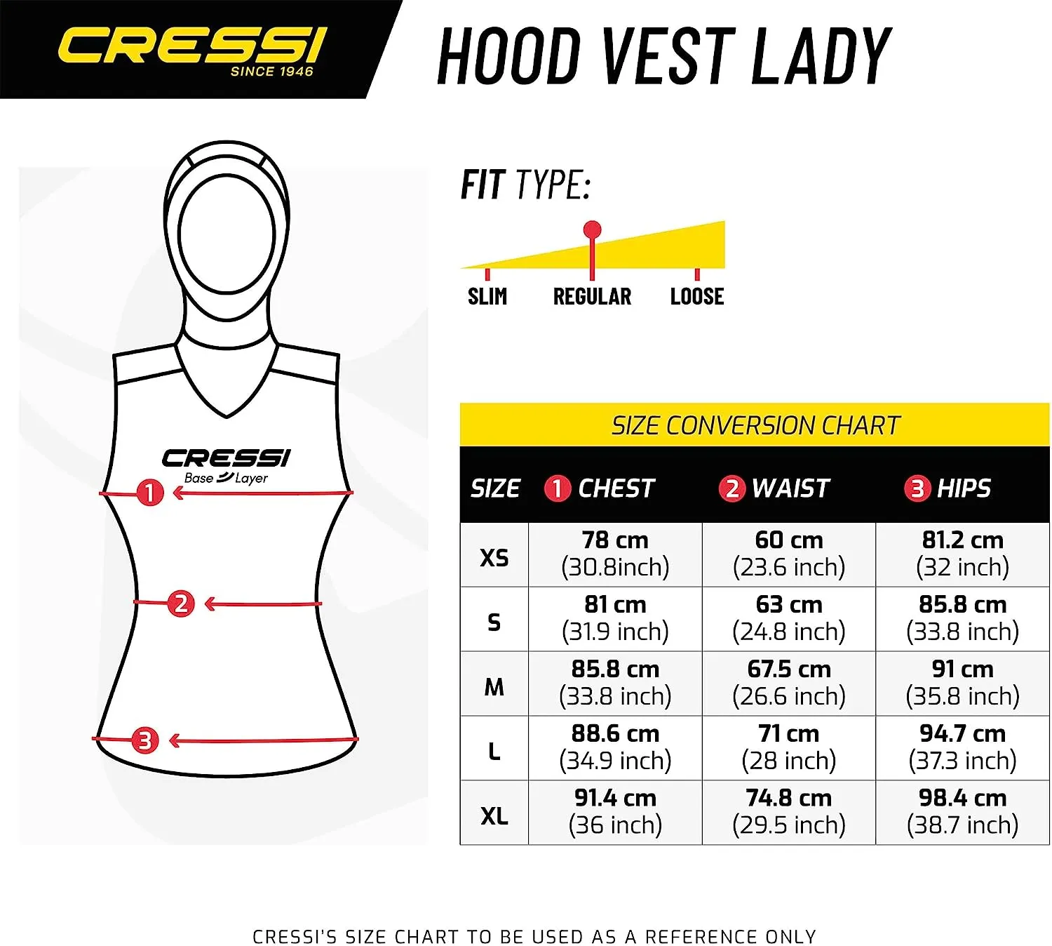 Cressi Base Layer Hooded Vest Women 2/5mm