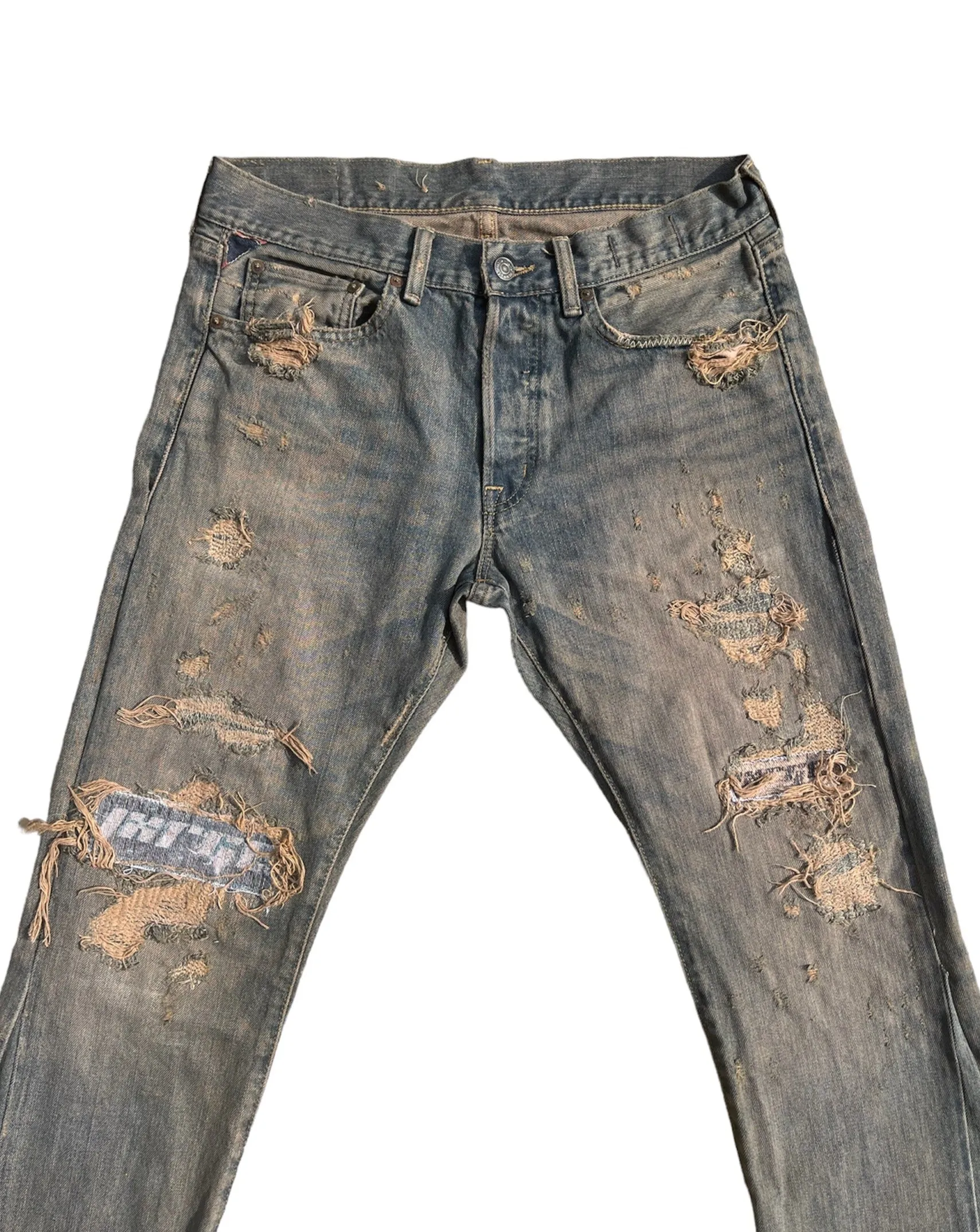 Dirty Dye Distressed Flares- 32