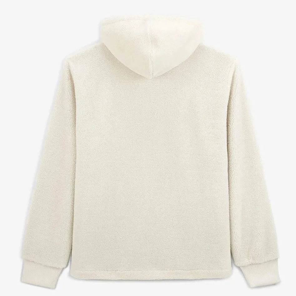 Dominik Hooded Fleece Jacket: Off White