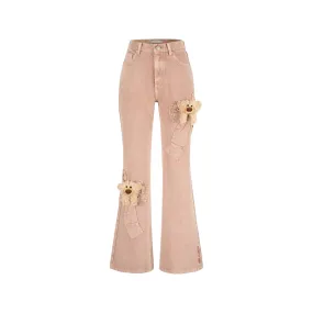 Doozoo Denim Bow Jeans in Pink