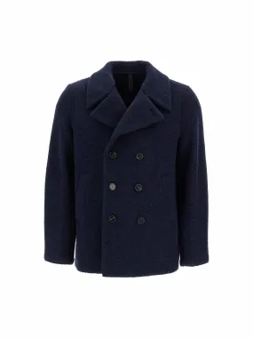 Double-Breasted Bouclé Wool Caban Coat