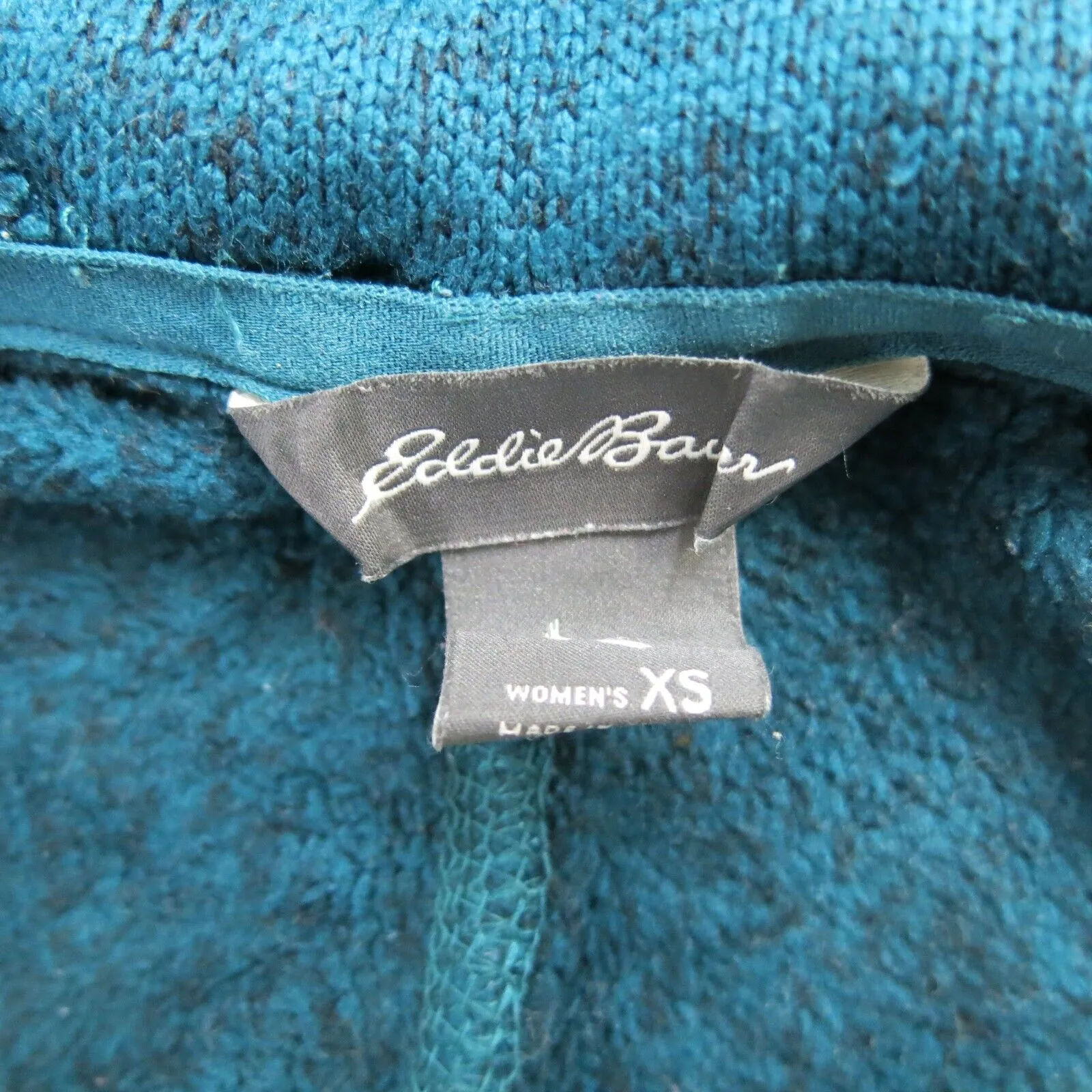 Eddie Bauer Jacket Women X Small Blue Fleece Full Zip Up Long Sleeve Lightweight