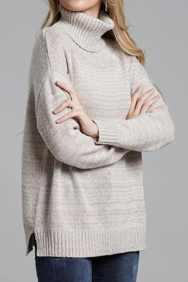 elveswallet Casual Knit High Neck Loose Sweater