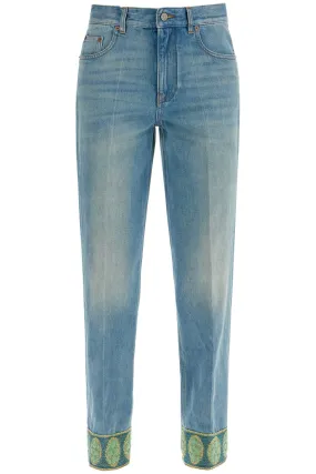 Embroidered High-Rise Jeans