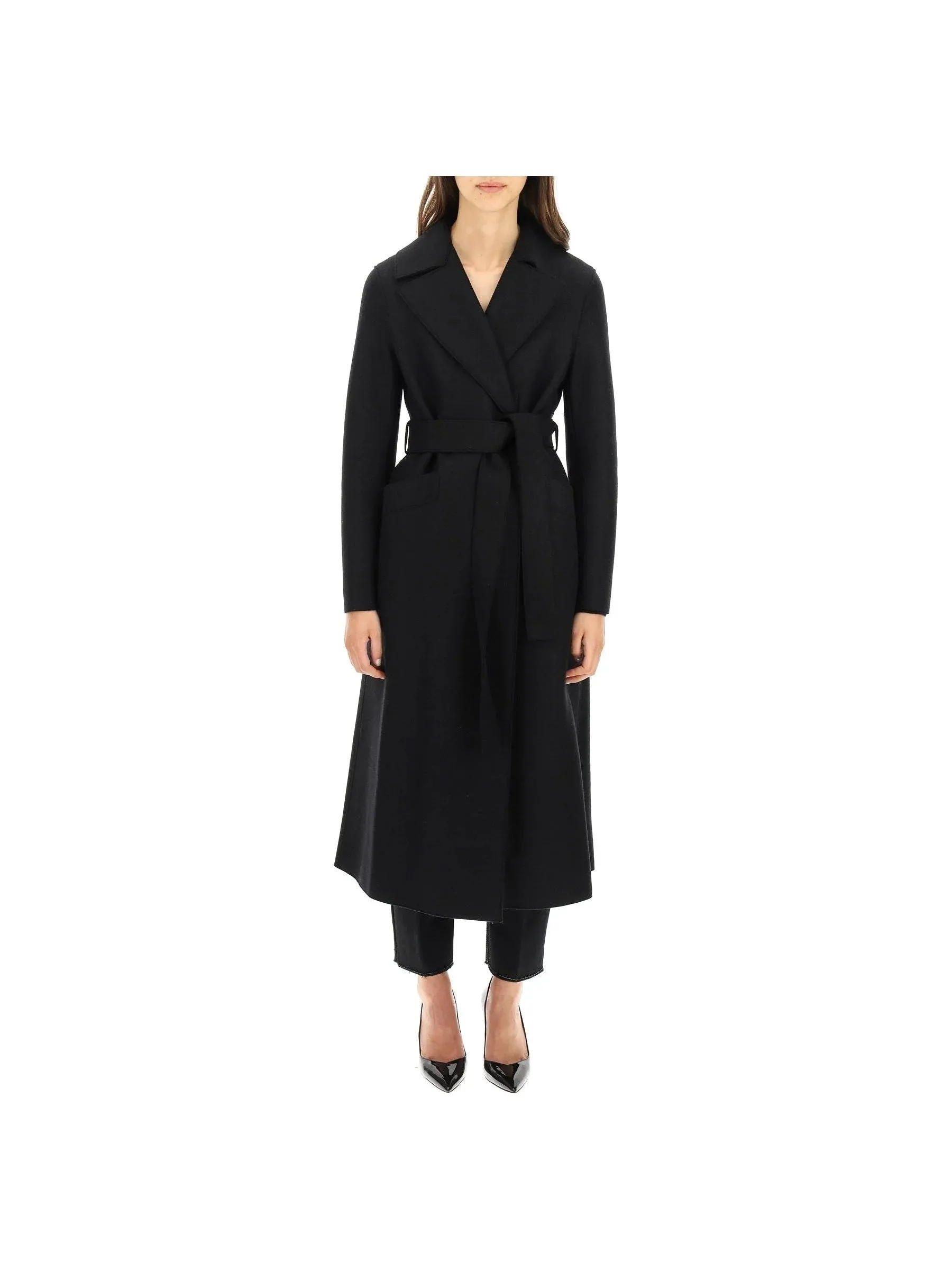 Extra-Long Pressed Wool Coat