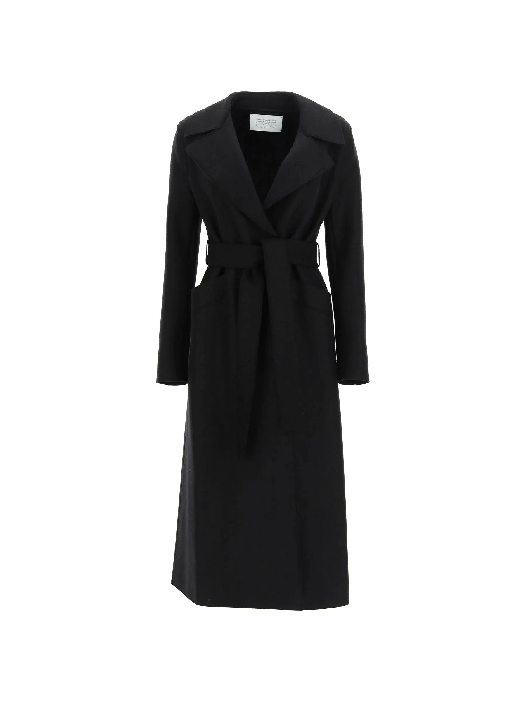 Extra-Long Pressed Wool Coat