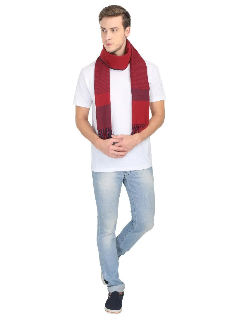 FabSeasons Men Maroon Woolen Scarf, Muffler, Shawl and Stole for Winters