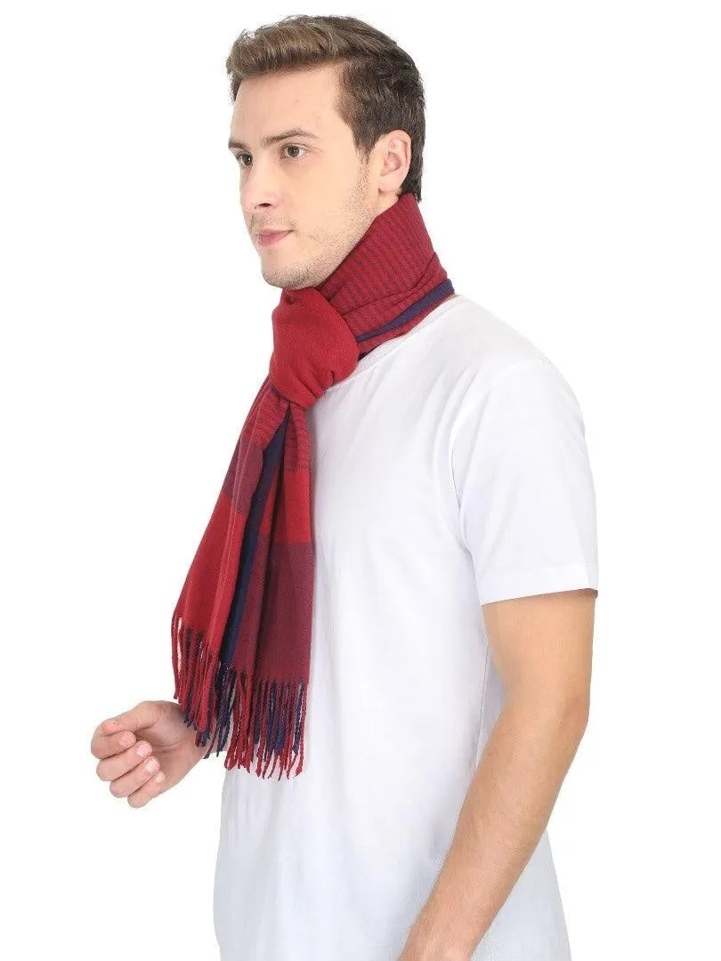 FabSeasons Men Maroon Woolen Scarf, Muffler, Shawl and Stole for Winters