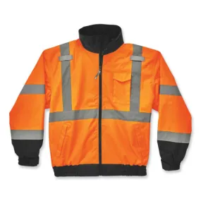 Glowear 8379 Class 3 Hi-vis Fleece Lined Bomber Jacket, Orange, 3x-large, Ships In 1-3 Business Days