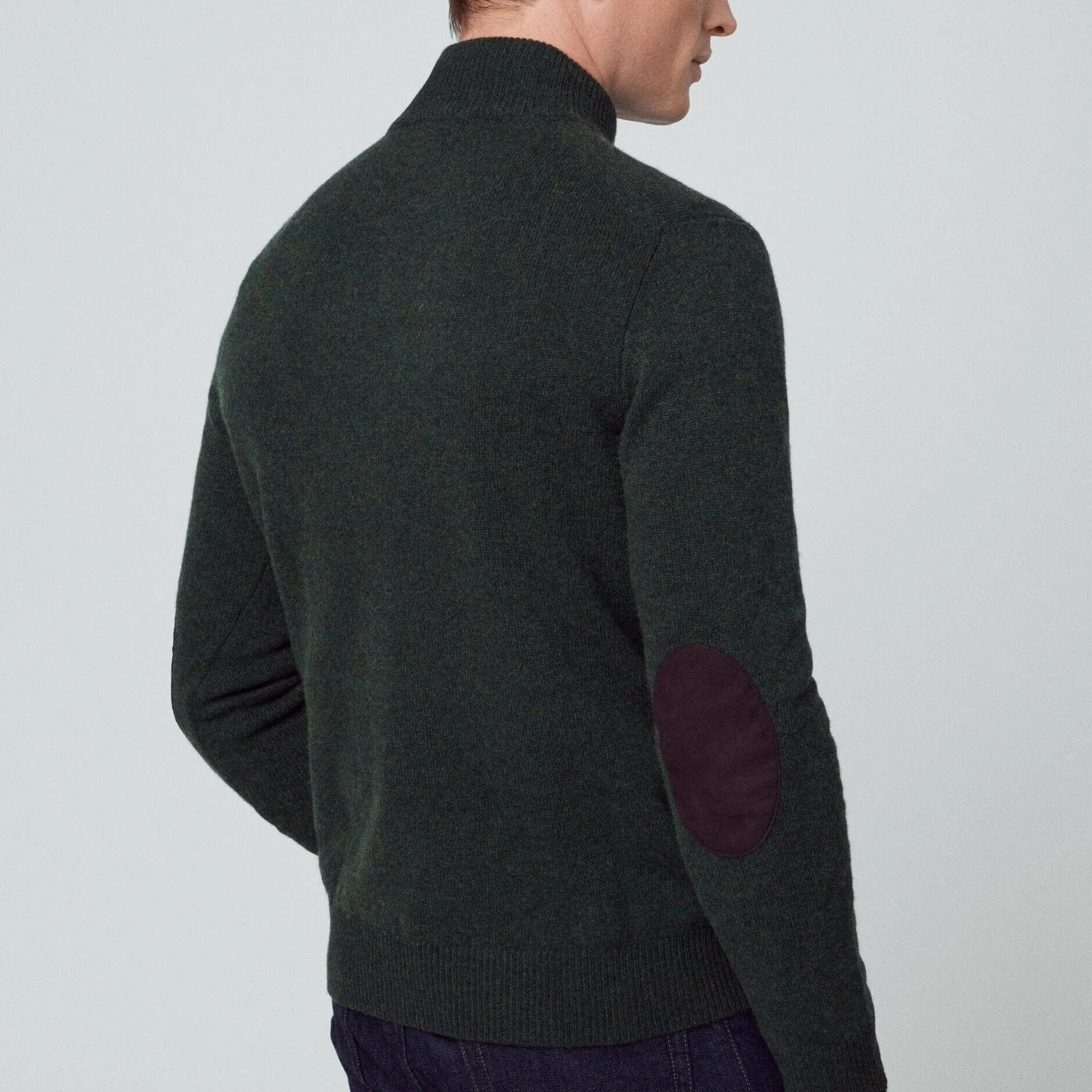 Hackett Lambswool Half-Zip in Dark Green