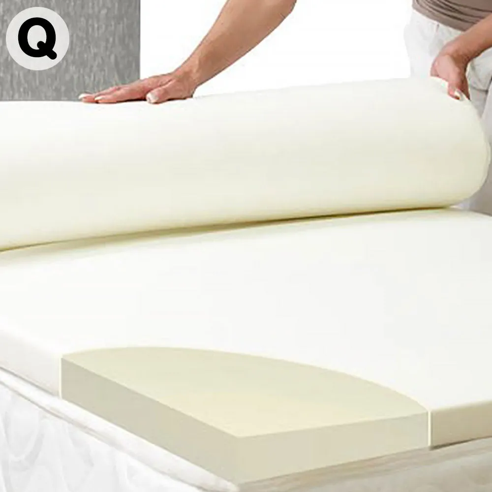 High Density Queen Mattress Foam Topper 7cm, Breathable Cover