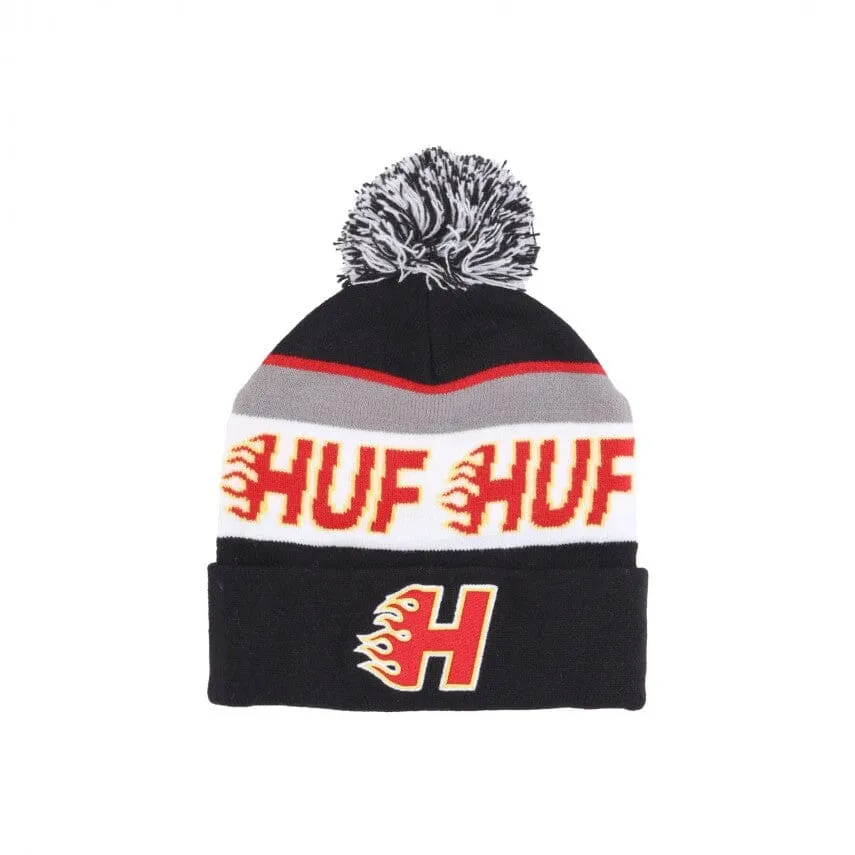 HUF Enforcer Pom Beanie Black