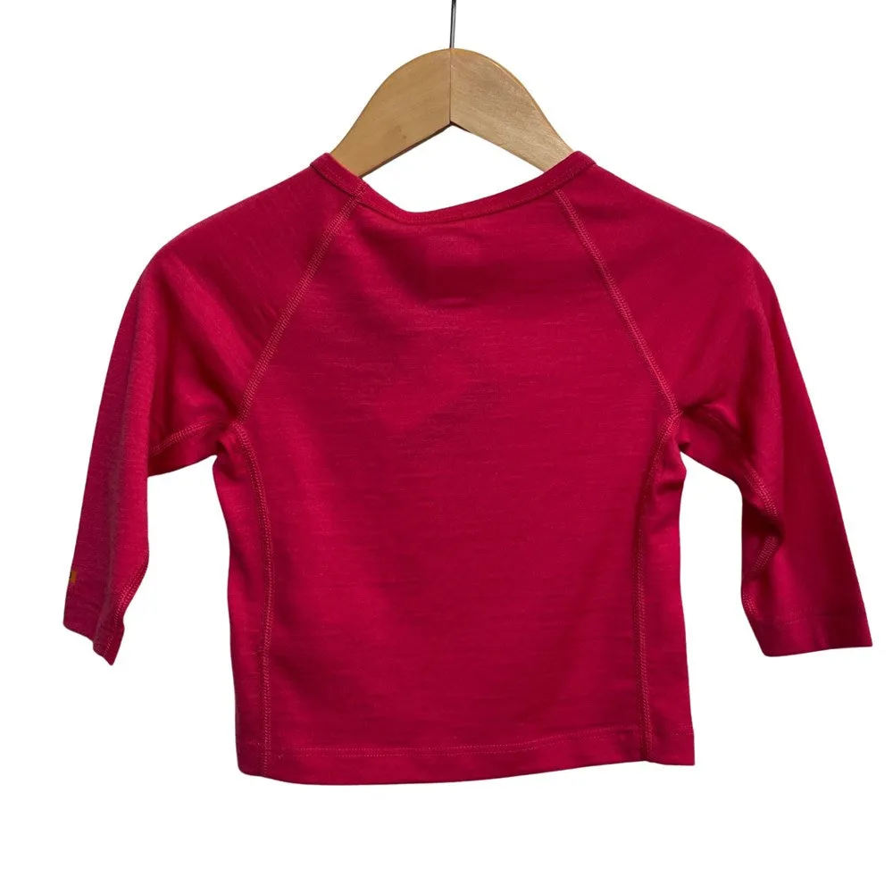 Icebreaker BodyFit 200 Youth Long Sleeve Crew Top - Pink