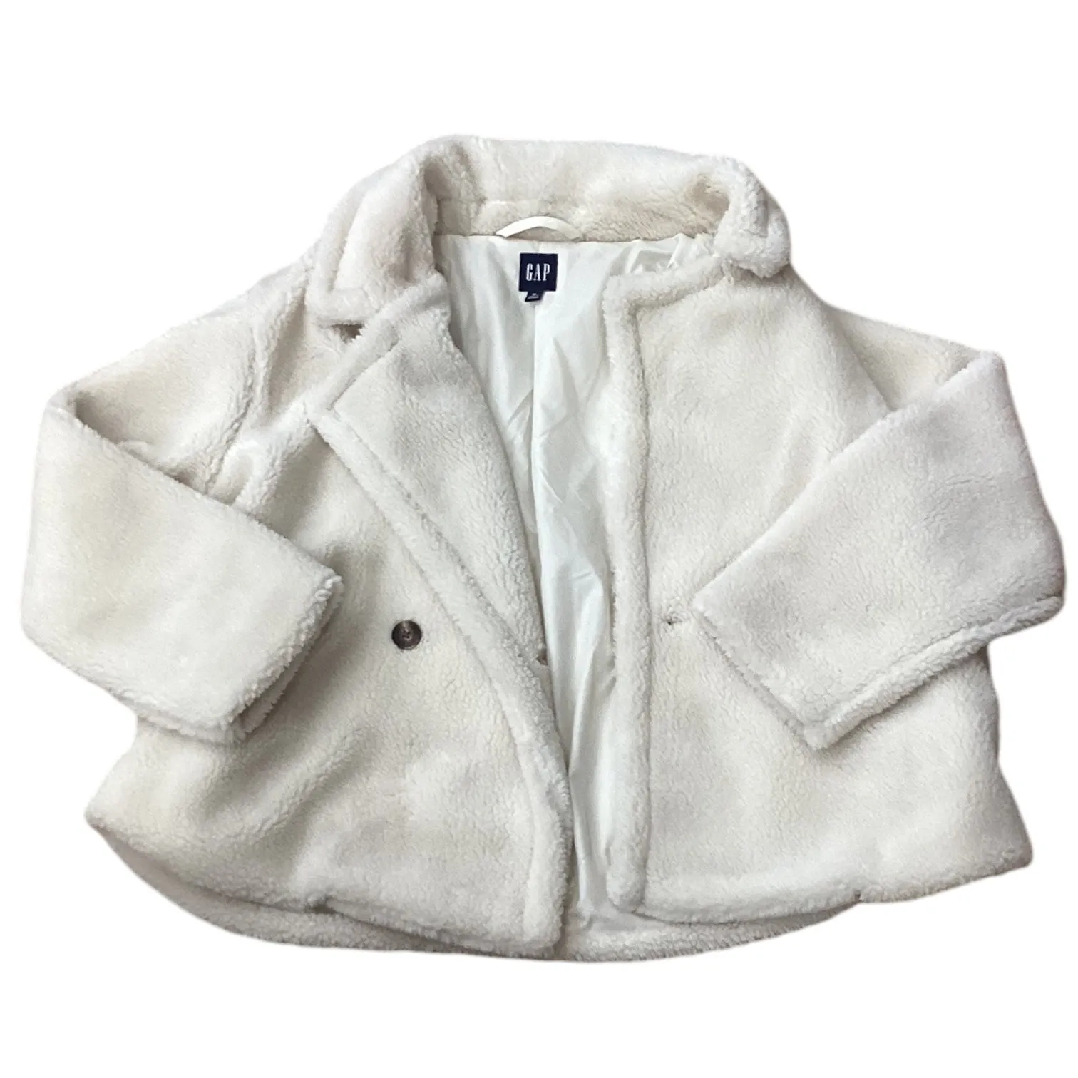 Jacket Faux Fur & Sherpa By Gap In Cream, Size: Xl