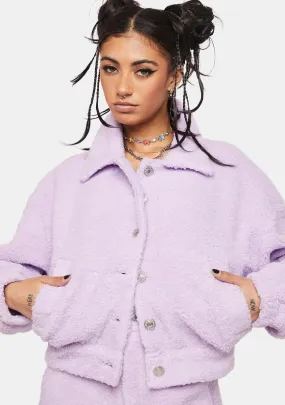 Lilac No Repeats Sherpa Jacket