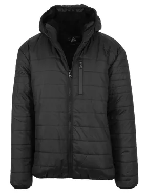 Men's Sherpa Lined Hooded Puffer Jacket