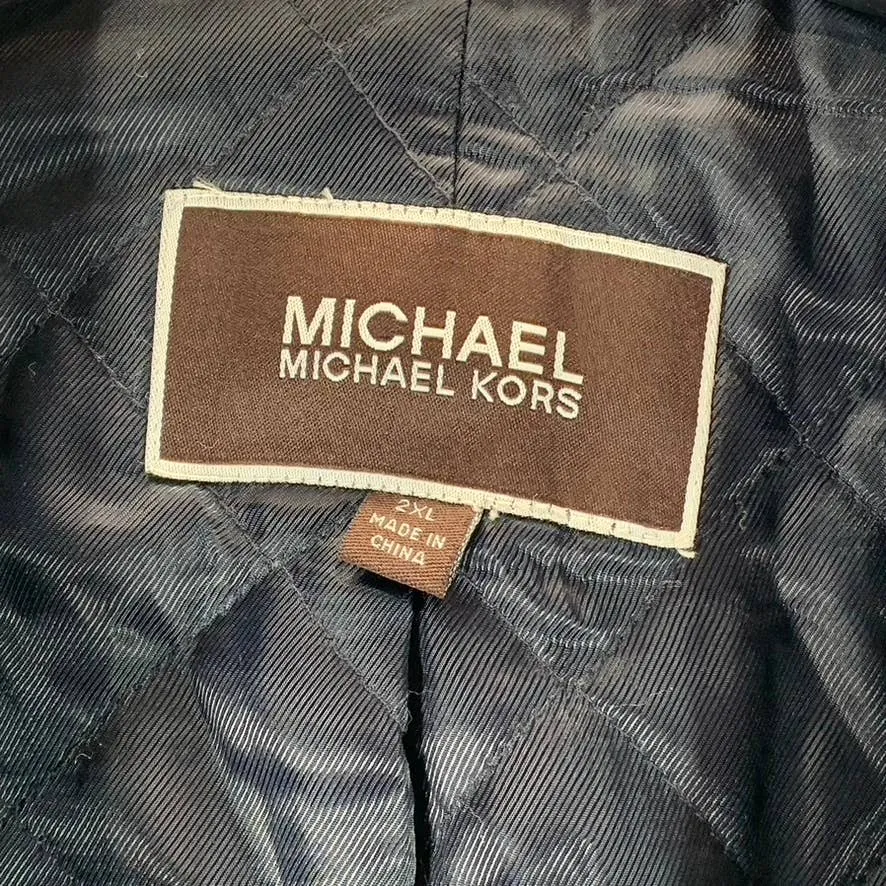 MICHAEL MICHAEL KORS Men's Charcoal Woolblend Button-Up Coat SZ 2XL