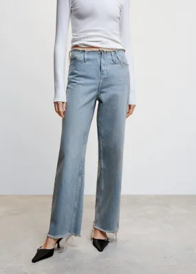 Mid-rise wideleg jeans