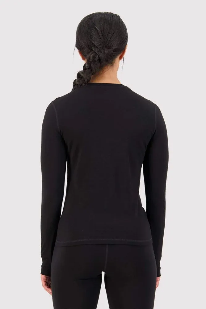 Mons Royale Cascade Merino Flex 200 Women's Long Sleeve - Black